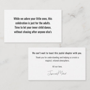 Adults-Only Wedding Note💍 Minimalist Elegant Enclosure Card