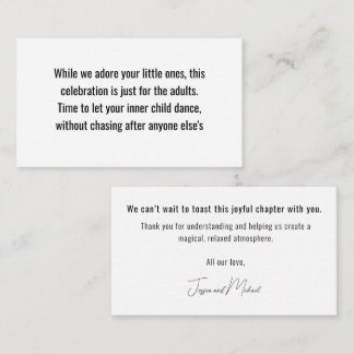 Adults-Only Wedding Note💍 Minimalist Elegant Enclosure Card