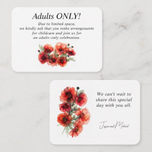 Adults Only Wedding Scarlet Petal Serenade Enclosure Card