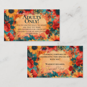 Adults Only🌻Sunflower and Poppy Reverie Enclosure Card
