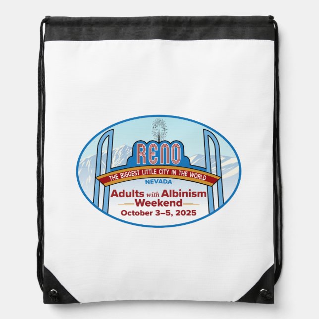 Adults w Albinism Weekend 2025 Reno - Drawstring Drawstring Bag (Front)
