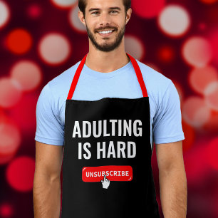 Aduting Is Hard - Unsubscribe Customizable Quote Apron