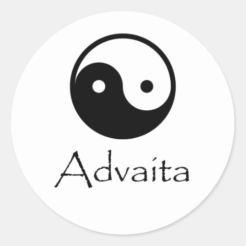 Advaita Yin  Yang Classic Round Sticker