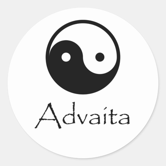 Advaita Yin & Yang Classic Round Sticker (Front)