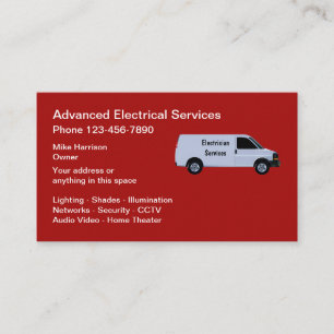 Advance Electrician Services Business Card
