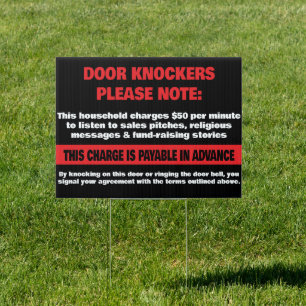 Advance Fee Door Knocker Please Note Funny Warning Sign