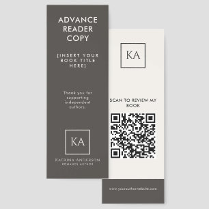 Advance Reader Copy ARC Review Request QR Author Bookmarks