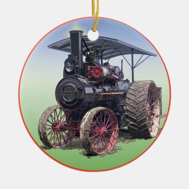 Advance Steam Traction Engine Ceramic Ornament (Front)