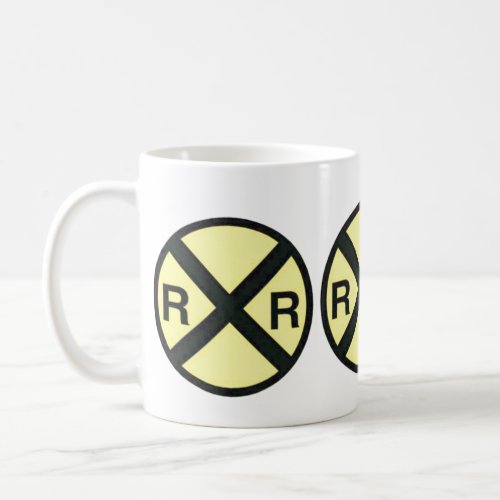 Advance Warning Sign Railroad Crossings    Coffee Mug