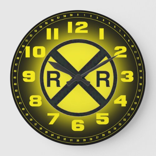 Advance Warning Sign Railroad Crossings Wall Clock