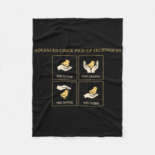 Advanced Chick Pick Up Techniques Chicken Humor Fleece Blanket