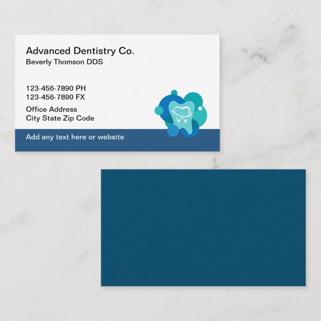 Advanced Dentistry Dental Business Cards (Front/Back)
