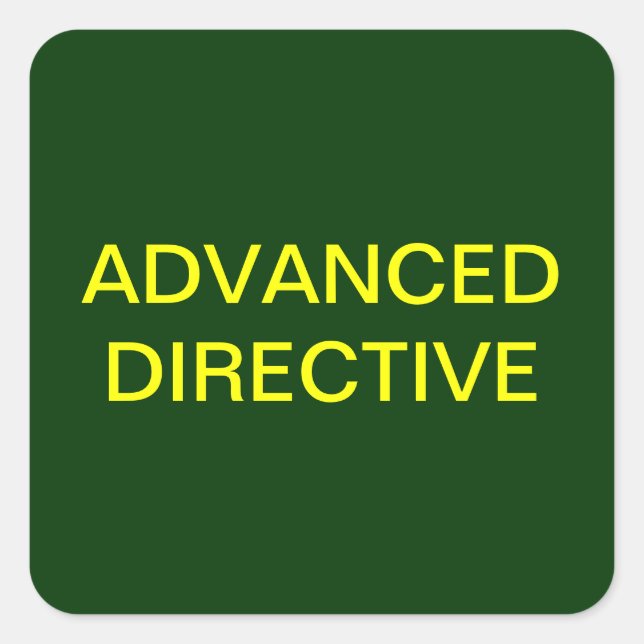 Advanced Directive Medical Chart Labels (Front)