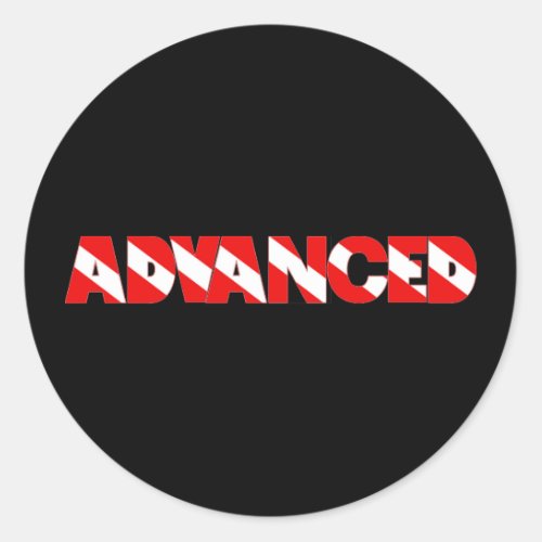 Advanced Diver Text Design Shirt Classic Round Sticker