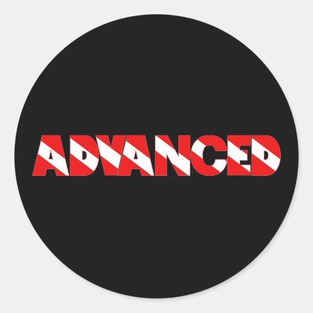 Advanced Diver Text Design Shirt Classic Round Sticker (Front)