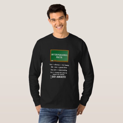 Advanced interpersonal math smaller image black T_Shirt