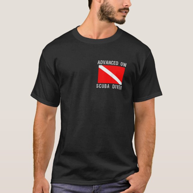 Advanced Open Water Scuba Diver Down Flag Diving D T-Shirt (Front)