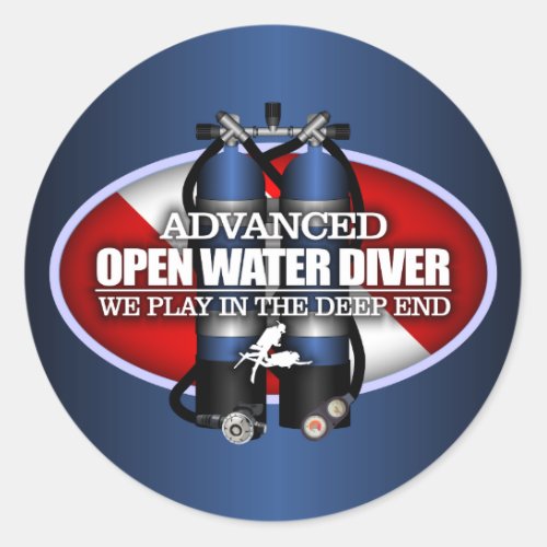 Advanced Open Water ST Classic Round Sticker