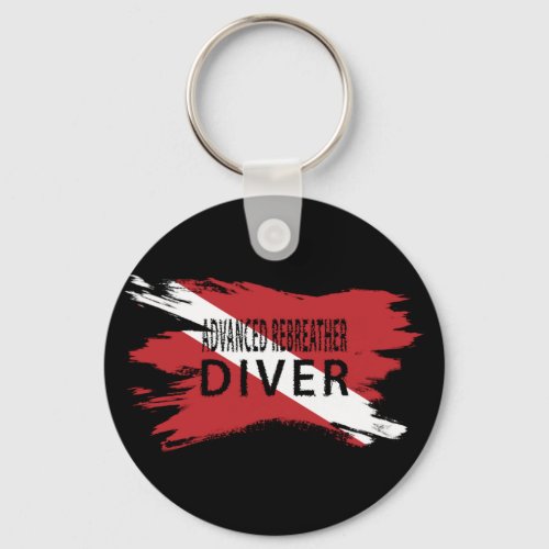 Advanced Rebreather Diver Diver Down Flag Keychain