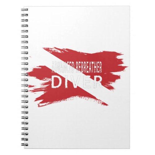 Advanced Rebreather Diver Diver Down Flag Notebook