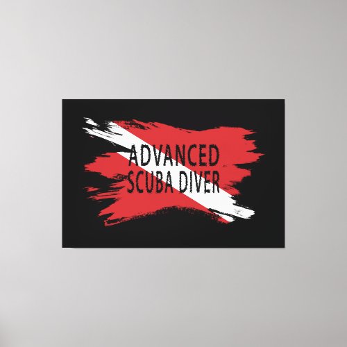 Advanced Scuba Diver Diver Down Flag Scuba flag Canvas Print
