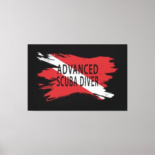 Advanced Scuba Diver Diver Down Flag Scuba flag Canvas Print