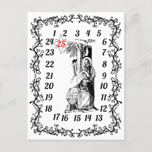 Advent Calendar Christmas Countdown Religious Postcard