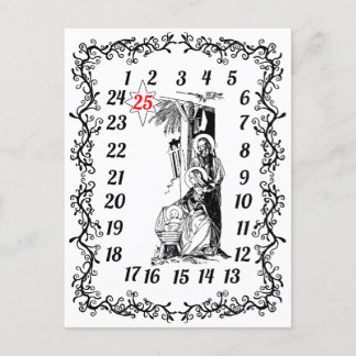 Advent Calendar Christmas Countdown Religious Postcard