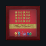 Advent Calendar Christmas Ornaments Gift Box<br><div class="desc">Merry Christmas illustration featuring an advent calendar and colorful Christmas baubles on a red background.</div>