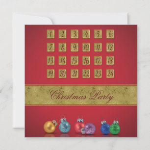 Advent Calendar Christmas Ornaments Invitation