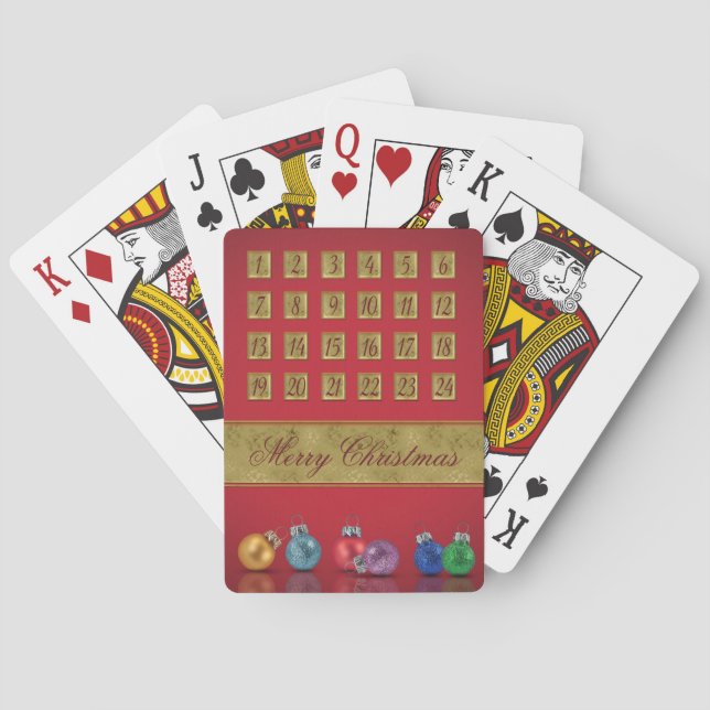 Advent Calendar Christmas Ornaments Poker Cards (Back)