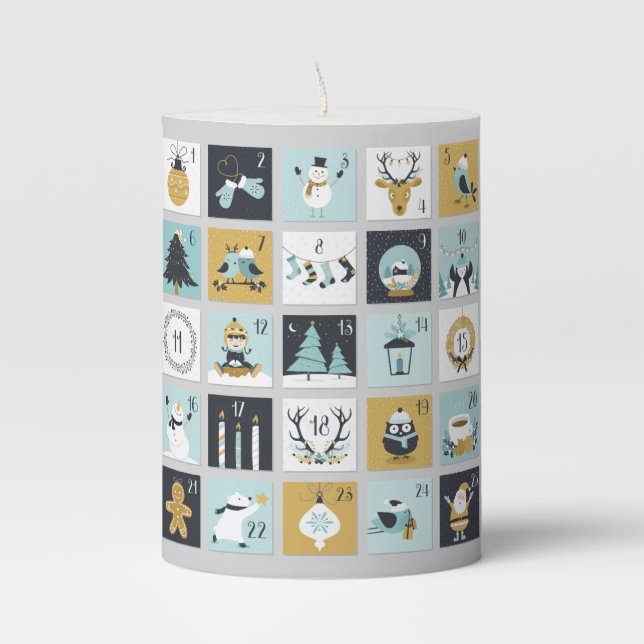 Advent Calendar Pillar Candle (Front)
