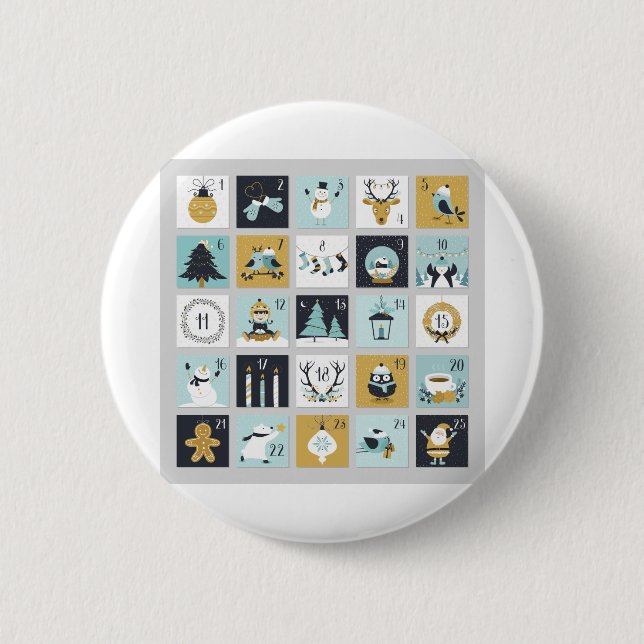 Advent Calendar Printable Calendar Button (Front)