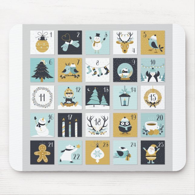 Advent Calendar Printable Calendar Mouse Pad (Front)