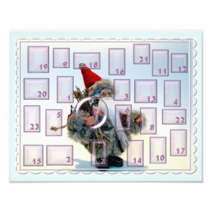 Advent calendar with bearded nicolaus photo print