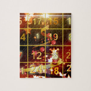 Advent Calender Door Golden Christmas Jigsaw Puzzle