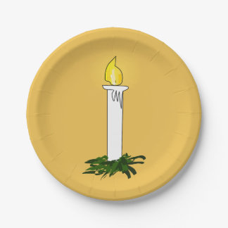 Advent Candle Dark Yellow Paper Plates