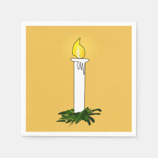 Advent Candle Dark Yellow Standard Cocktail Paper Napkins