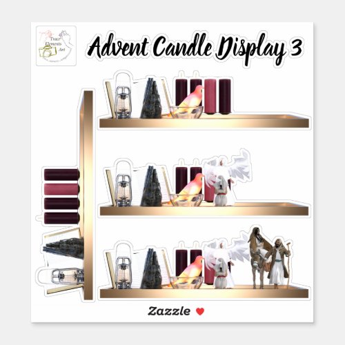 Advent Candle Display 3 Removable Vinyl Stickers