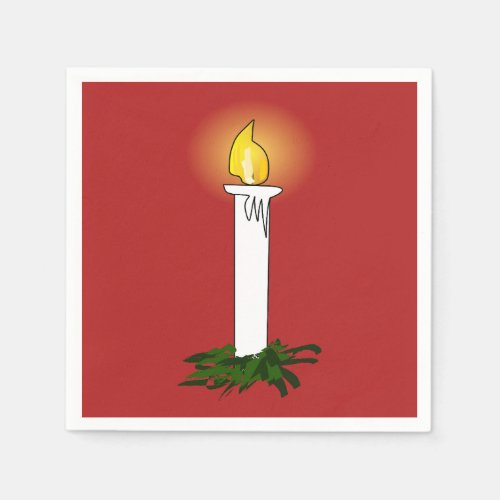 Advent Candle Red Standard Cocktail Paper Napkin
