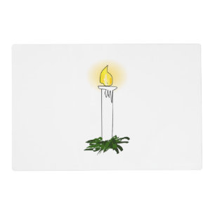 Advent Candle White Laminated Placemat