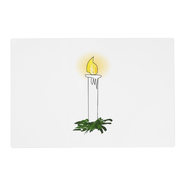 Advent Candle White Laminated Placemat (Front)
