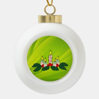 Advent Candles Ceramic Ball Ornament