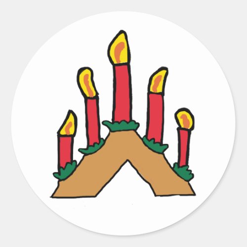 Advent Candles Classic Round Sticker