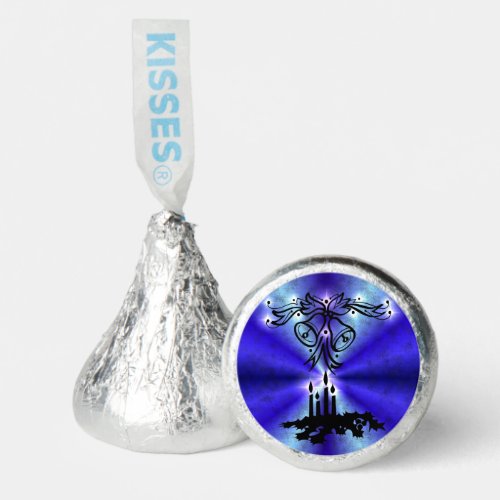 Advent Christmas Artdeco on Blue Green Rainbow Hersheys Kisses