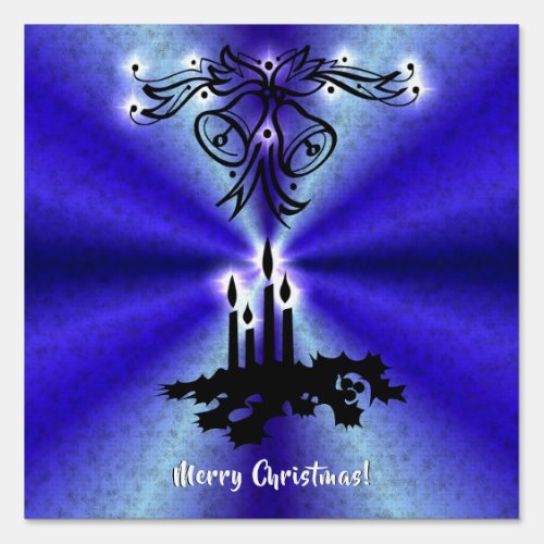 Advent Christmas Artdeco on Blue Green Rainbow Sign