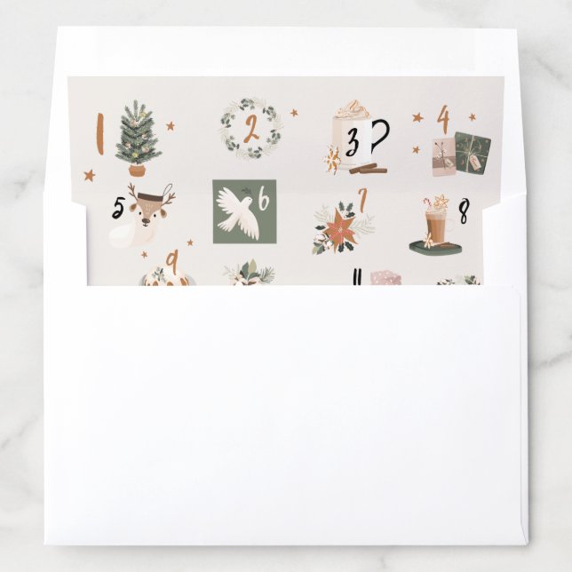 Advent Christmas Countdown Envelope Liner (In Envelope)