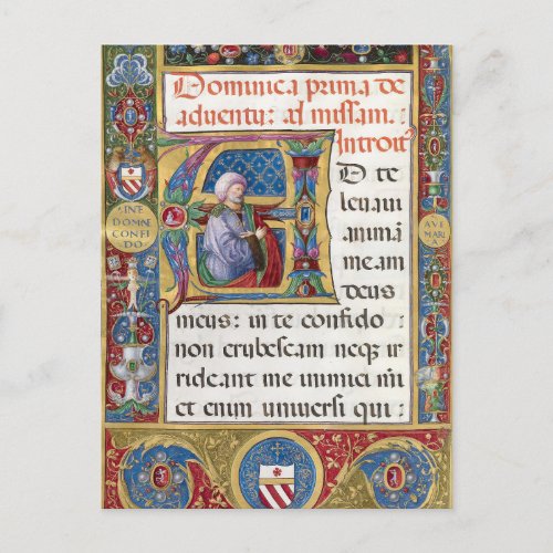 Advent Christmas Liturgy Medieval Manuscript Postcard