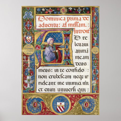 Advent Christmas Liturgy Medieval Manuscript Poster