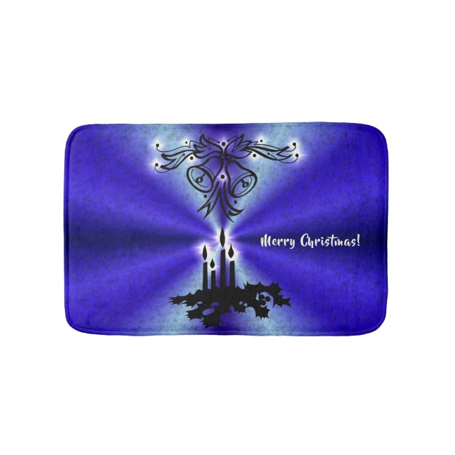 Advent, Christmas Magic on Blue Bath Mat (Front)